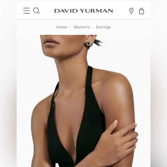 David Yurman Chatelaine earrings with black onyx and diamonds - Picture 8 of 9